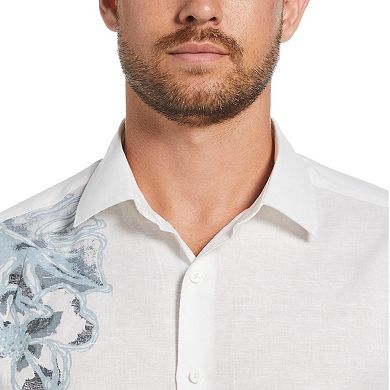 Men's Cubavera Reverse Asymmetric Print Long Sleeve Button-Down Shirt