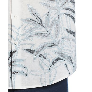 Men's Cubavera Reverse Asymmetric Print Long Sleeve Button-Down Shirt