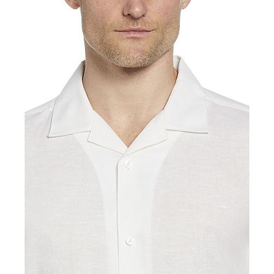 Men's Cubavera Palm Print Border Short Sleeve Button-Down Shirt