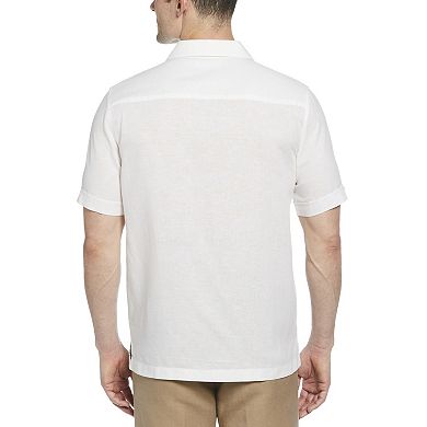 Men's Cubavera Palm Print Border Short Sleeve Button-Down Shirt