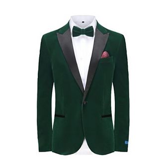 Men's 2 pc Velvet Birdseye Lapel Slim-fit Tuxedo With Performance Stretch Pants & Bow Tie