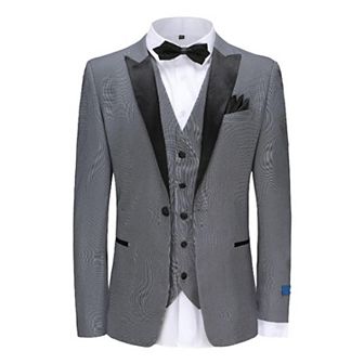 Men's 3 pc Birdseye Peak Lapel Tuxedo Set