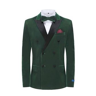 Men's 2 pc Velvet Birdseye Lapel Double-breasted Slim-fit Tuxedo With Performance Stretch Pants