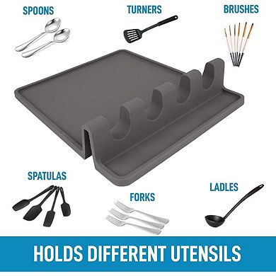 Silicone Utensil Rack Spoons, Forks, Tongs & More