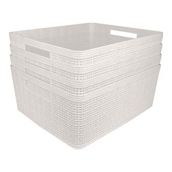 Belle Maison 4 pk Medium Rectangle Wheat Bins