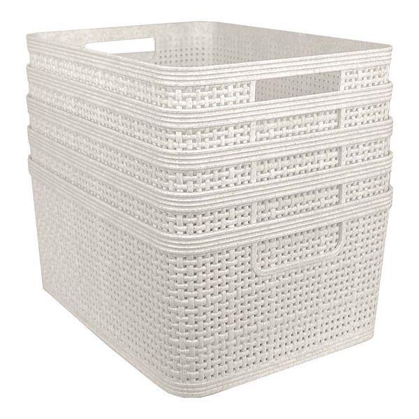 Belle Maison 5-pk. Small Rectangle Wheat Bins - Linen