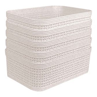Belle Maison 5 pk Mini Rectanglur Wheat Straw Bins