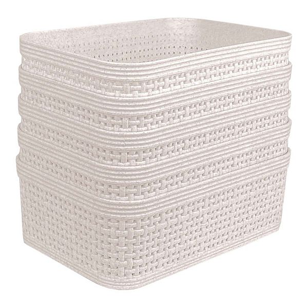 Belle Maison 5-pk. Mini Rectanglur Wheat Straw Bins - Linen