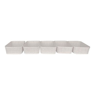 Belle Maison 5-pk. Mini Rectanglur Wheat Straw Bins