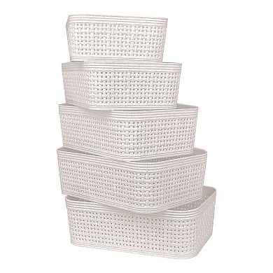 Belle Maison 5-pk. Mini Rectanglur Wheat Straw Bins