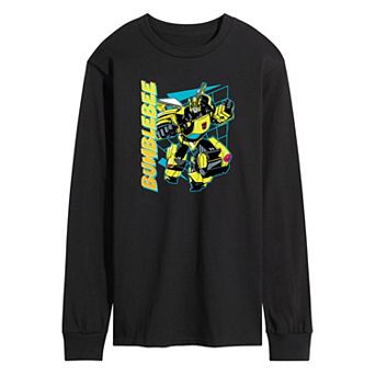 Men's Transformers Bumblebee Halftone Long Sleeve Graphic Tee