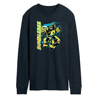 Men's Transformers Bumblebee Halftone Long Sleeve Graphic Tee