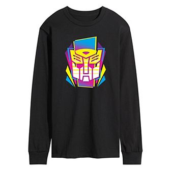 Men's Transformers Halftone Icon Autobot Long Sleeve Graphic Tee