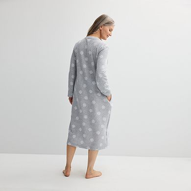 Petite Croft & Barrow® Quilted Zip Long Robe