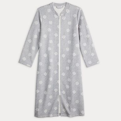 Women's Croft & Barrow® Quilted Zip Long Robe