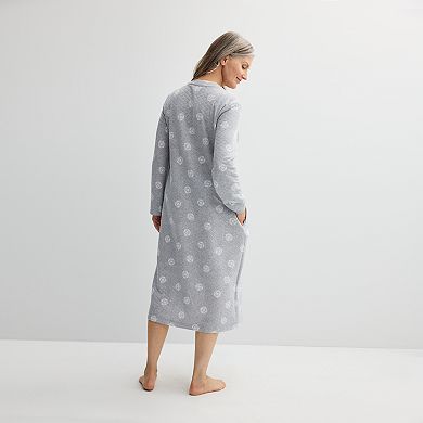 Women's Croft & Barrow® Quilted Zip Long Robe