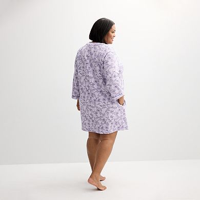 Plus Size Croft & Barrow® Quilted Zip Short Robe