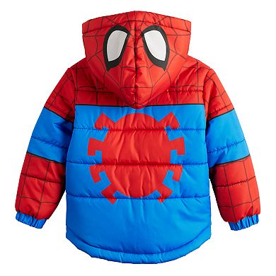 Toddler Boy Spider-Man Hooded Puffer Jacket