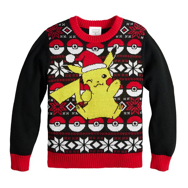 Boys 4 12 Jumping Beans Pokemon Pikachu Holiday Sweater Boy s Size 6 Black