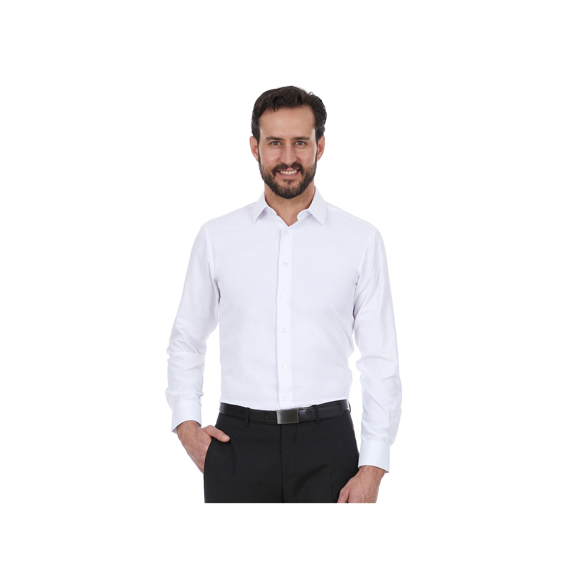 Mens Ben Sherman Slim-Fit Dobby Dress Shirt, Size: XL-34/35, White