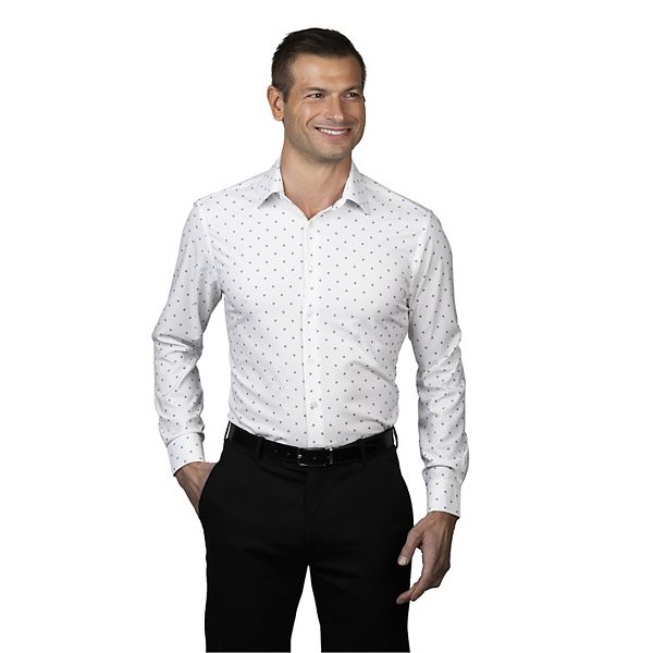Men's Ben Sherman Slim-Fit Dress Shirt - Blue Geo White Check (L-32/33)