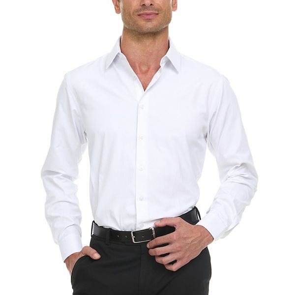 Men's Ben Sherman Slim-Fit Dress Shirt - White Teardrop (XL-34/35)