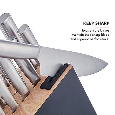 KitchenAid Black Gourmet Knife Block 14-piece Set with Built in Sharpener