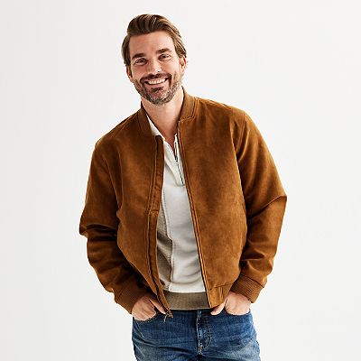 Mens popular faux suede jacket