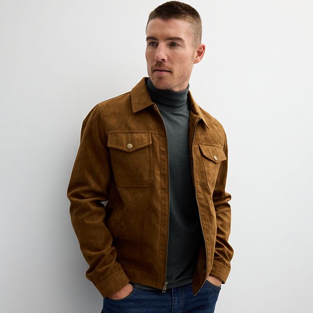 Faux suede trucker jacket hotsell