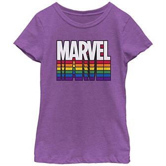 Girls 7-16 Marvel Rainbow Logo Graphic Tee