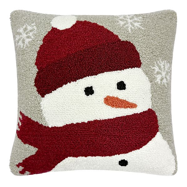 St. Nicholas Square® Tan Hooked Snowman Pillow - Tan