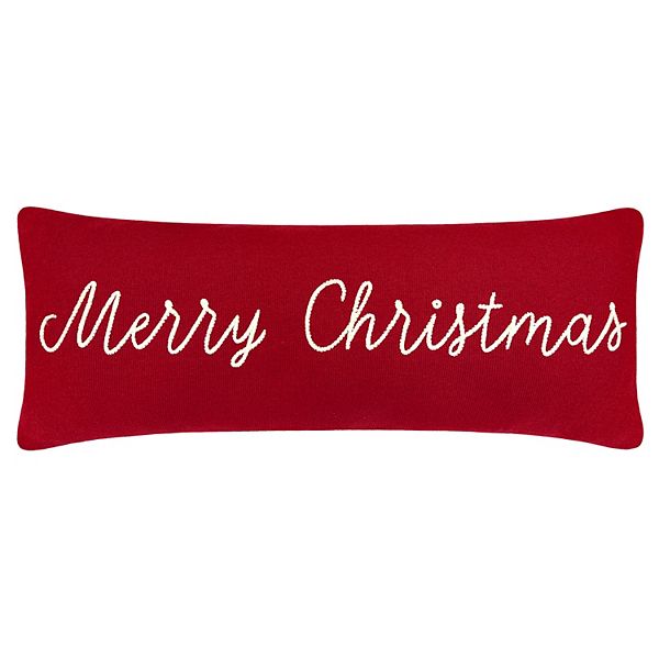 St. Nicholas Square® Red Merry Christmas Knit Pillow - Red