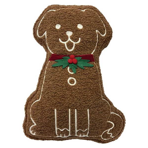 St. Nicholas Square® Gingerbread Dog Throw Pillow - Brown