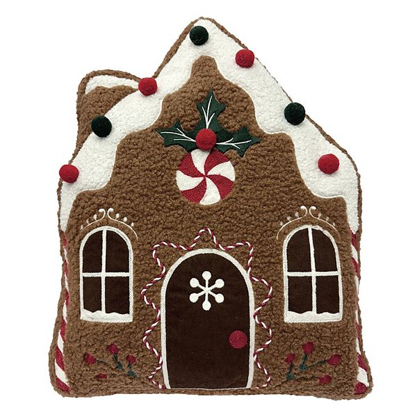 St. Nicholas Square® Gingerbread House Throw Pillow - Brown