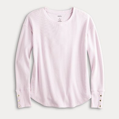 Women's Sonoma Goods For Life Cozy Waffle Pullover Top