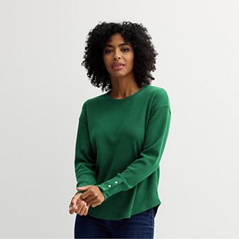 Women's Sonoma Goods For Life® Cozy Waffle Pullover Top