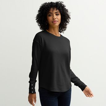 Women's Sonoma Goods For Life® Cozy Waffle Pullover Top