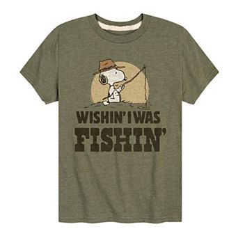 Boys 8-20 Peanuts Wishin' I Was Fishin' Graphic Tee