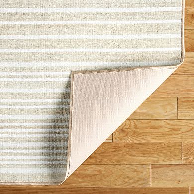 Town & Country Basics Layne Modern Stripe Everwash™ Washable Area Rug with Non-Slip Backing