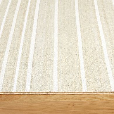 Town & Country Basics Layne Modern Stripe Everwash™ Washable Area Rug with Non-Slip Backing