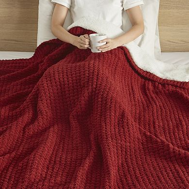 Madison Park Rowan Waffle Knit Chenille Throw