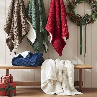 Madison Park Rowan Waffle Knit Chenille Throw