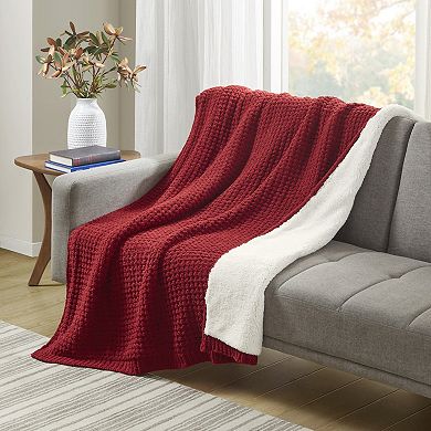 Madison Park Rowan Waffle Knit Chenille Throw