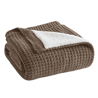 Madison Park Rowan Waffle Knit Chenille Throw Blanket
