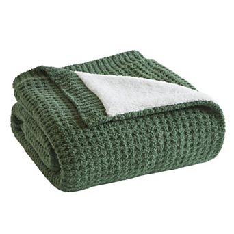 Madison Park Rowan Waffle Knit Chenille Throw Blanket