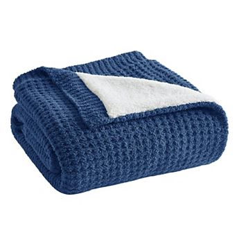 Madison Park Rowan Waffle Knit Chenille Throw Blanket