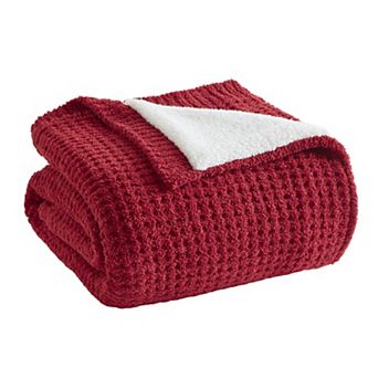 Madison Park Rowan Waffle Knit Chenille Throw Blanket