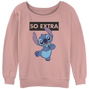 Disney's Lilo & Stitch Juniors' So Extra Stitch Slouchy Terry Graphic Pullover