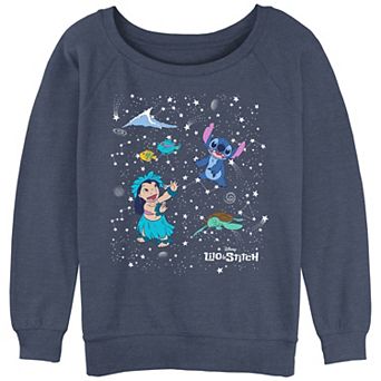Disney's Lilo & Stitch Juniors' Constellation Party Slouchy Terry Graphic Pullover