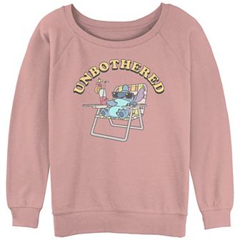 Disney's Lilo & Stitch Juniors' Unbothered Stitch Slouchy Terry Graphic Pullover